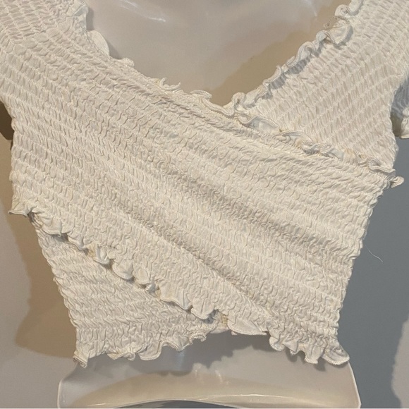 Heart and Hips Off White Criss Cross Stretchy Crop Top Size S NWT - Picture 11 of 16